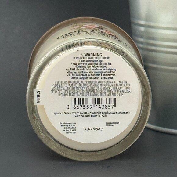 BBW Pink Peach Blossom Bath & Body Works Single Wick Candle - Picture 9 of 10